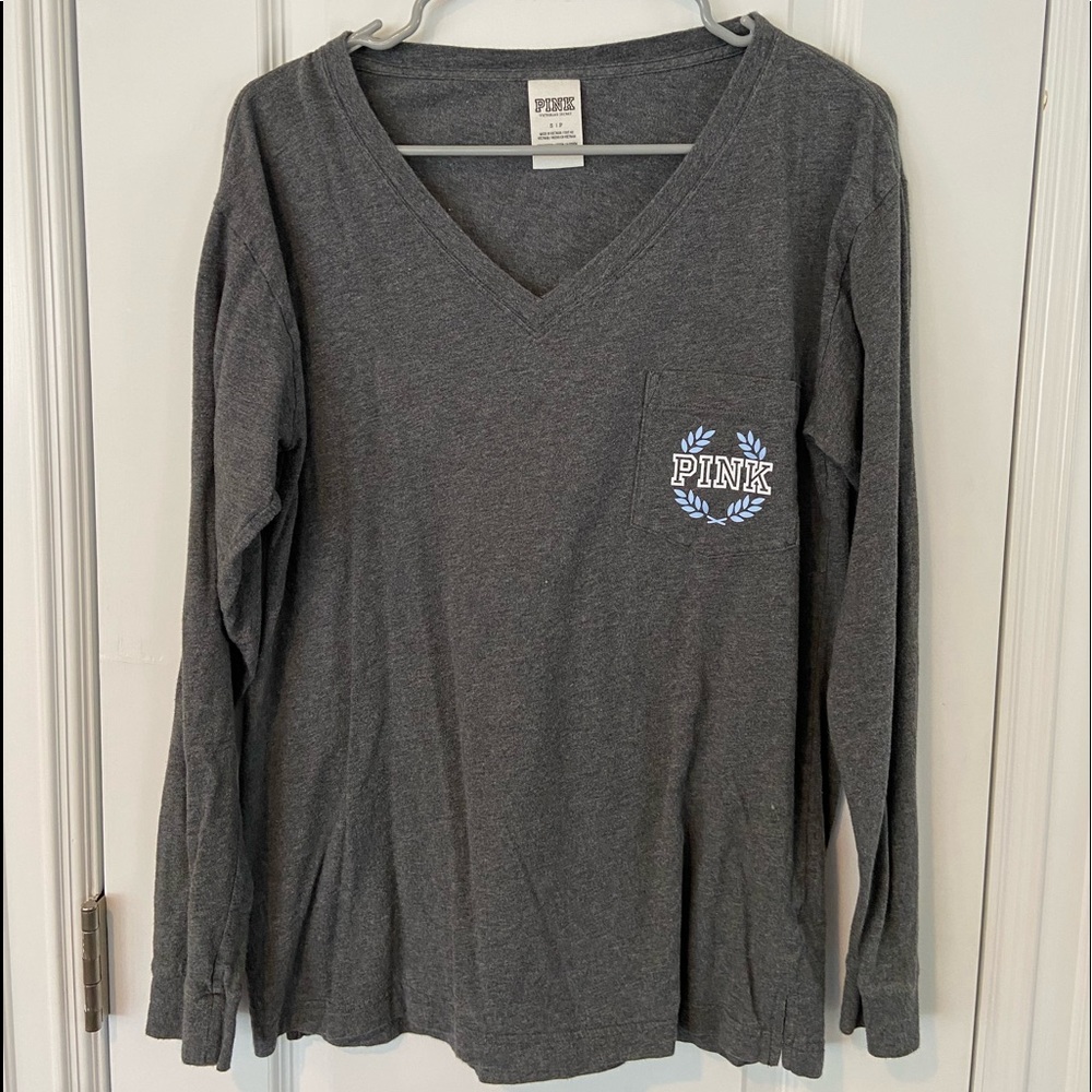 PINK long sleeve V neck